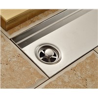 Gold Stainess Steel 70cm Bathroom Shower Floor Drain Floor Mount Ground Leakage