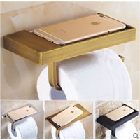 New Arrivals Antique bathroom paper roll holder with phone shelf bathroom Mobile phone towel rack toilet paper holder tissue box