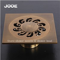 Jooe Square Antique Brass floor drain bath shower drain bathroom accessories luxury salle de bain banheiro deodorant drain