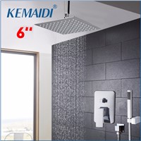 KEMAIDI Chrome Finish Bath Shower Mixer Faucet Single Handle Hole Waterfall Rain Shower Set Faucet with Handshower Shower Set