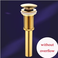 BL6832G Basin Pop Up Drain Stopper Lavatory Bathroom Sink Faucet Vessel Vanity Drainer Stopper with Overflow Push Button Gold