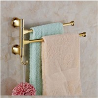 Morden Golden Bathroom Towel Rack Holders Swivel Towel Bars Golden Base Bars