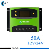 10pcs/lot PWM 50A Charge Controller 12V 24V LCD Display Solar Panel Charge Regulator TK50D for Solar Energy System