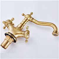 New Arrival  Faucet Vintage Style Bathroom Basin Sink Faucet Antique Brass MixerTap Dual Handles Deck Mounted CA9901
