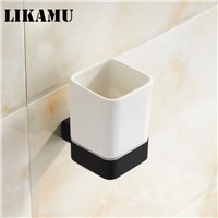 Stainless Steel Black Single Tumbler Cup Holder Toothbrush Holder Bathroom Accessory Sanitary Ware Toilet Furniture