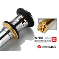 Bathroom Sink Drainer Brass reverse Chrome Polished Overflow Hole Basin Parts Faucet Accessories PJXSQ002C-1Y