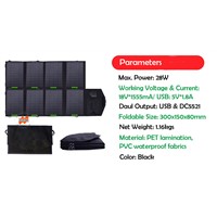 28W 18V or 5V Foldable Solar Panel Charger with Solar Controller for charging mobile phones, iPad, computers
