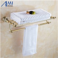 61 Crystal Series Golden Polish Copper Crystal Towel Rack Continental Bathroom Accessories Sanitary Wares Towel Rack Towel Shelf