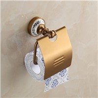 European Space Aluminum Antique Toilet Paper Holder Paper Porcelain Tissue Paper Holder Wall Mounted Bathroom Accessories AH