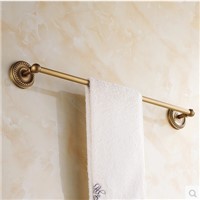 Antique Bronze Towel Rack Single Bar European Carved Copper Brushed Towel Holder 60cm Wall Mounted Bathroom Hardware Sets SL3