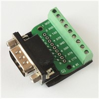 5pcs/lot DB9 Male 9 Pin Port Signals Breakout Board Screw terminals adapter plate