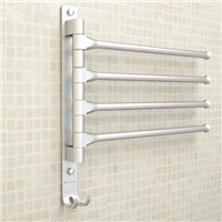 European Space Aluminium Towel Rack 4/3/2 Arms Towel Hanging with Hooks Bathroom Towel Rack Movable Towel Bars Bathroom Products