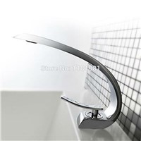 Hot selling chrome-plated  waterfall water outlet deck mounted  basin bathroom  faucet C107