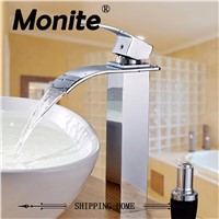 Chrome Brass Waterfall Bathroom Faucet Vanity Face Sink Washbasin Faucet
