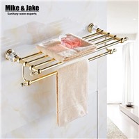 Bathroom Accessories golden Metal Pendant Towel Rack 2015 New Arrival Prateleira Cabideiro double Towel rack