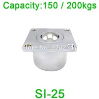 SI-25 200kg capacity machined solid steel ball bearing roller caster SI25 Heavy Duty Flanged Aircraft cargo Ball transfer unit