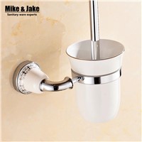 Luxury Golden ceramic toilet brush holder with Ceramic cup/ household products bath decoration bathroom accessories