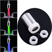 Temperature control 3 colors faucet night light with adaptors without package