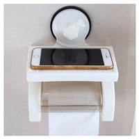 DSHA New Hot Waterproof Toilet Paper Holder Tissue Roll Stand Box with Shelf Rack Bathroom