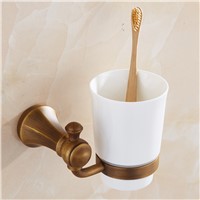 Antique Bronze Cup Holder Brushed Toothbrush Cup Holder Stainless Steel Rack Bathroom Accessories Sets