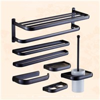 Luxury European style Antique Wall Mounted Black Brass Bathroom Wall Stand towel rack, shelf,storage,toilet Brush for Home