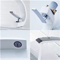 FLG New Design High Quality Basin Mixer Tap Bathroom Faucet, White and Chrome Basin Sink Faucet grifos de lavabo