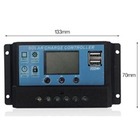 10A 12V/24V, New solar controller charge solar battery , LCD display, dual USB output 5V.for solar energy system