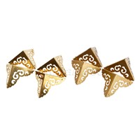 4pcs Brass Corners Furniture Brass/Antique Copper.Hardware for Cabinet Trunk Jewelry Box Chest Copper 6.5*6.5*6.5cm with Nails