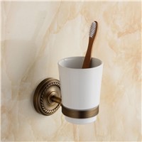 wall mount single cup holder antique style copper toothbrush tumbler&amp;amp;amp;cup holder bathroom accessories GZ-9002