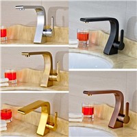 Fashionable Design Bathroom Sink Mixer Faucet W/ Hot Cold Water Antique Bronze Chrome Finish Brushed Nickel
