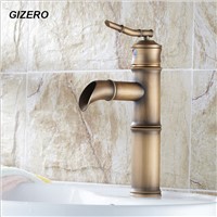 Newly Luxury Antique Brass Bathroom Bamboo Faucet Hot&amp;amp;amp;Cold Deck Mounted Single Handle Sink Mixer Tap ZR140