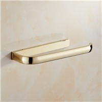 Antique European Golden Towel Rack Solid Brass Bar Square Plate Ring Shelf Bathroom Hanging