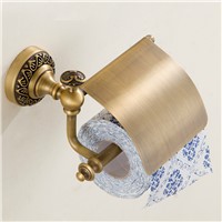European Copper Bronze Tissue Box Roll Holder Antique Brushed Toilet Paper Holder Bathroom Hardware sets Bathroom Products jh4