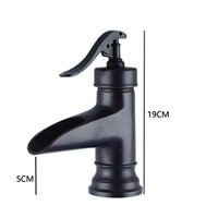 European Style Luxury Basin Faucet Bathroom Waterfall Faucet Hot and Cold Mixer Copper Bronze Deck Mounted ZR295