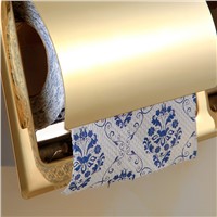 304 Stainless Steel Gold Toilet Paper Holder Hardware Wall Type Rolling Box Embedded Double Roll Paper Towel Rack Style