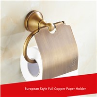 BOCHSBC European Antique Toilet Paper Holder Full Copper Bathroom Roll Tissue Holder Retro Paper Holder &amp;amp;amp; Roll Holder Antique
