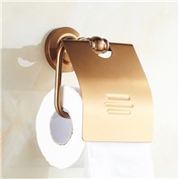 BOCHSBC Champagne Roll Paper Holder Space Aluminum Antique Wire Drawing Series Tissue Holder Rack Toilet Bathroom Accessories