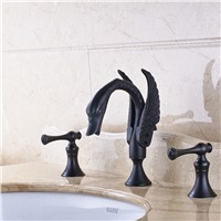 Uythner Soild Brass Swan Style Bathroom Sink Faucet Mixer Tap For 8&amp;amp;quot; Sink Faucet Mixer