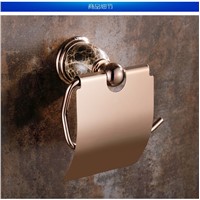European Polished Rose Gold Tissue Box Toilet Paper Holder Antique Brass Ceramic Tissue Roll Holder Bathroom Accessories mj1
