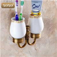XOXO New arrival Brass antique tumbler holder cup&amp;amp;amp;tumbler holders tumbler toothbrush holder bathroom accessories 20084DB