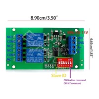 DC 12V 2CH RS485 Relay Modbus Board RTU AT command Switch Module PLC LED Motor #S018Y# High Quality