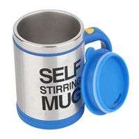 400ml Stainless Mixer Automatic Electric Self Stirring Mug Coffee Mixing Drinking Cup Skinny Moo Mixer, Bluw Coffee Mixing Cup