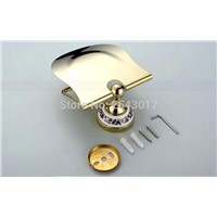 New Arrival Toilet Paper Holder Kitchen Roll Tissue Box Golden/Chrome Finish SUS Bathroom Accessories Wall Mounted ZR2309