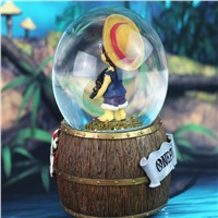Creative home accessories rotating snow crystal ball music box One Piece Chaba music crystal ball gifts