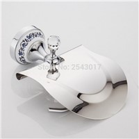 Stainless Steel Bathroom Accessories Toilet Roll Paper Holder Kitchen Tissue Box Golden, Chrome Finished Wall Mounted ZR2311