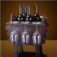New solid wood red wine rack Continental Creative home living room hall wine rack decorations gifts kitchen accessories