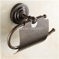 Solid Brass Bathroom Hardware Toilet Paper Holder Roman Bronze Finish Wall Mounted Tissue Boxes Waterproof ZR2346