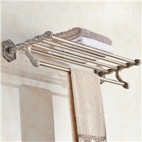 Towel Racks  Antique Wall Mounted Bathroom Accessories Golden Towel Holder Towel Bar Bathroom Hardware Hook Suite 3312