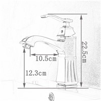 Golden Solid Brass Bathroom Sink Faucet Single Handle Mixer Tap Basin Faucet with Cover Plate
