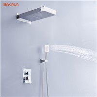 BAKALA luxury 20&amp;amp;quot; Rainfall Shower Head Shower Set SUS304 Mirror Panel with hand Shower Spray SPA Embedded Box Concealed CF-F1003